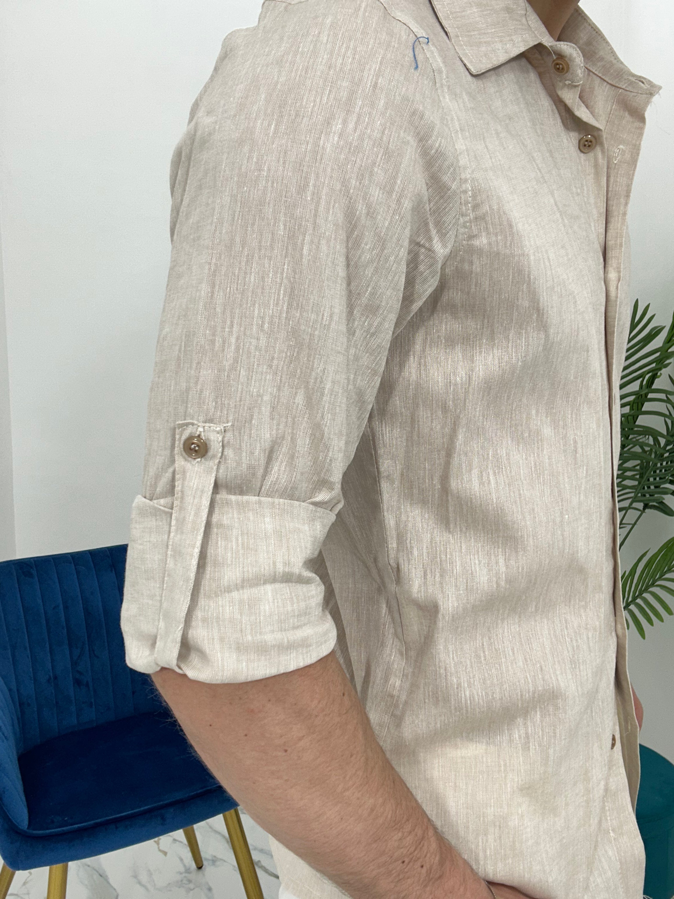 CAMICIA IN LINO TEXTURE col.BEIGE