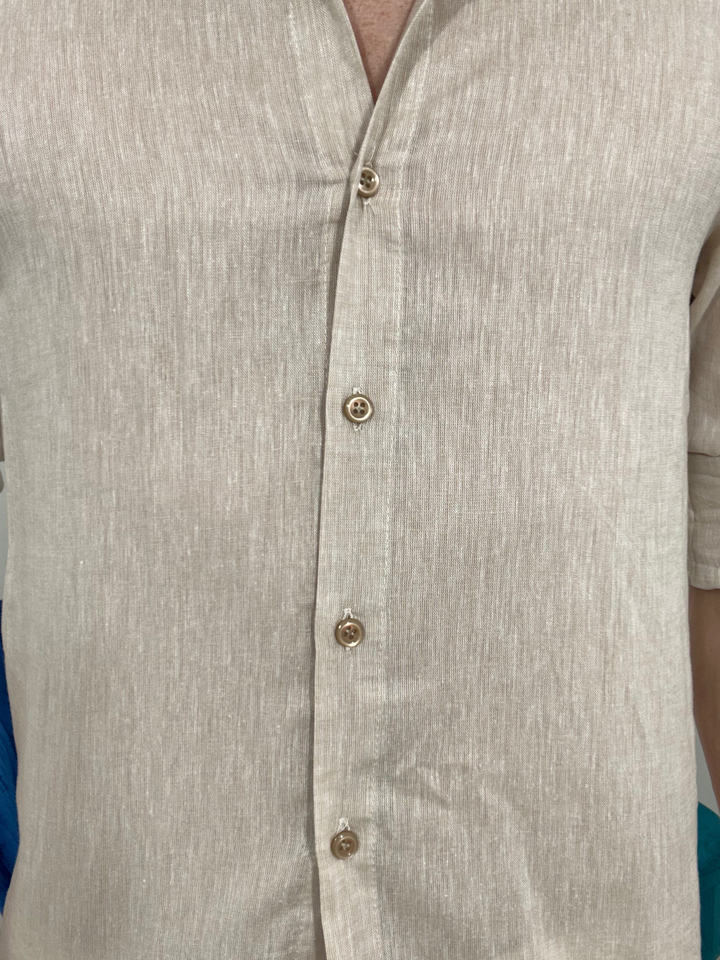 CAMICIA IN LINO TEXTURE col.BEIGE