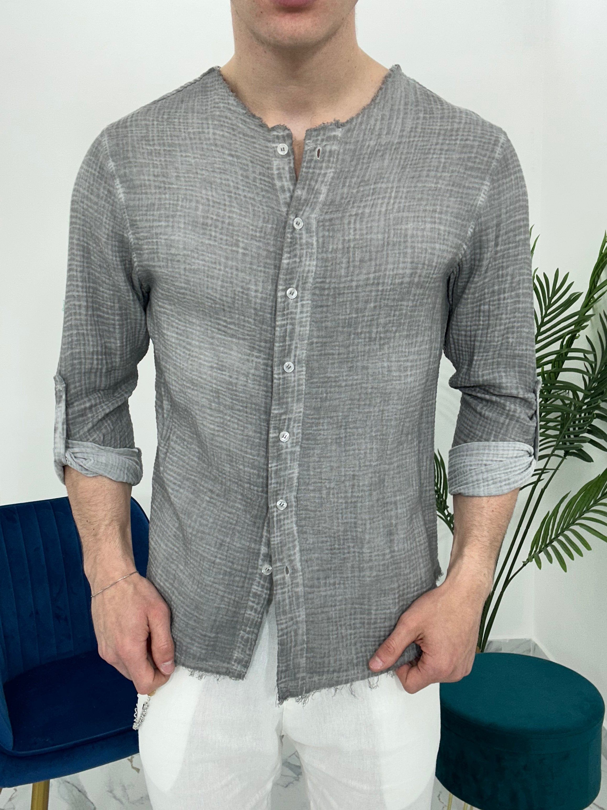CAMICIA SFRANGIATA col.GRIGIO