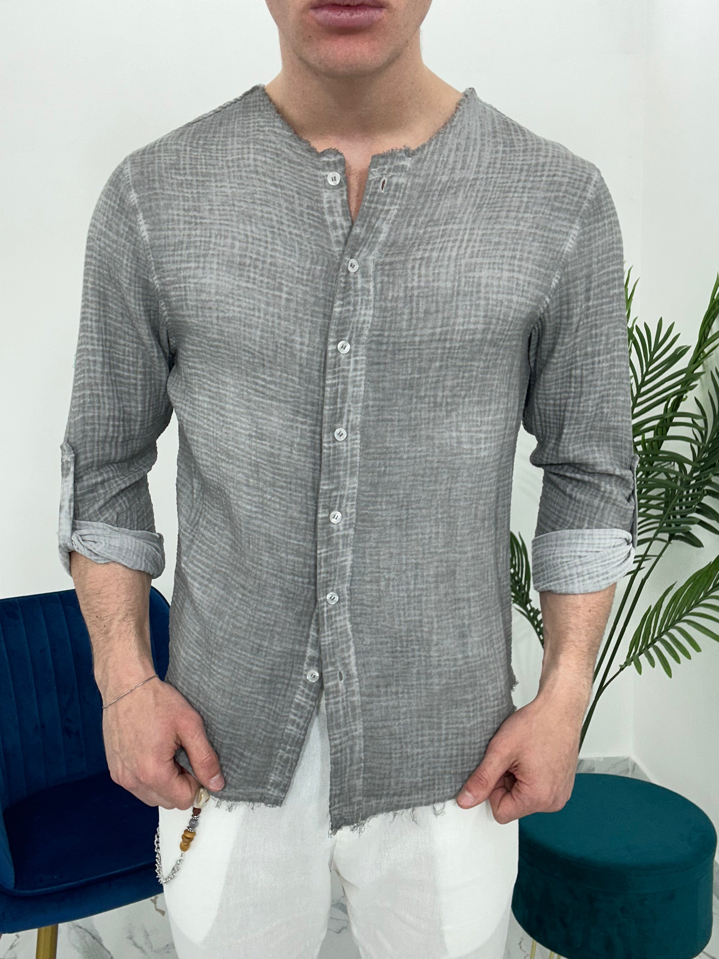 CAMICIA SFRANGIATA col.GRIGIO