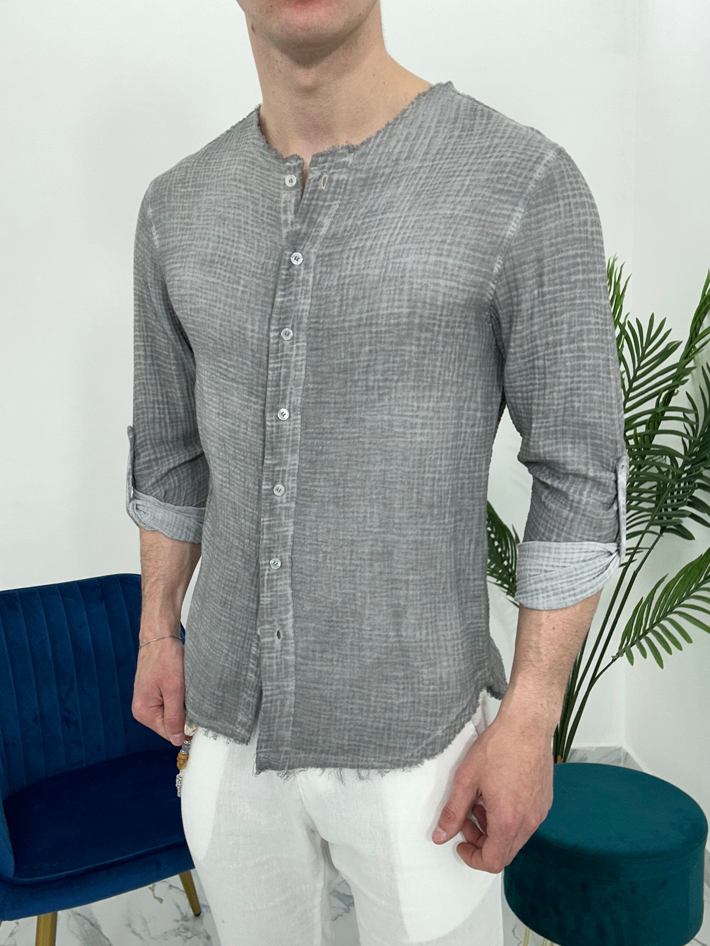 CAMICIA SFRANGIATA col.GRIGIO