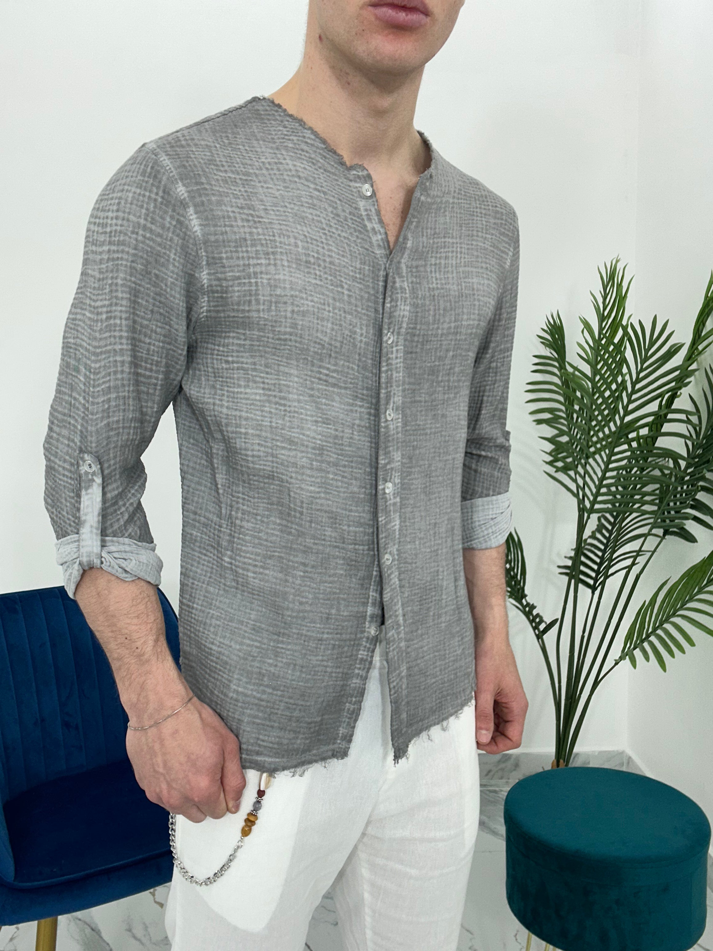 CAMICIA SFRANGIATA col.GRIGIO