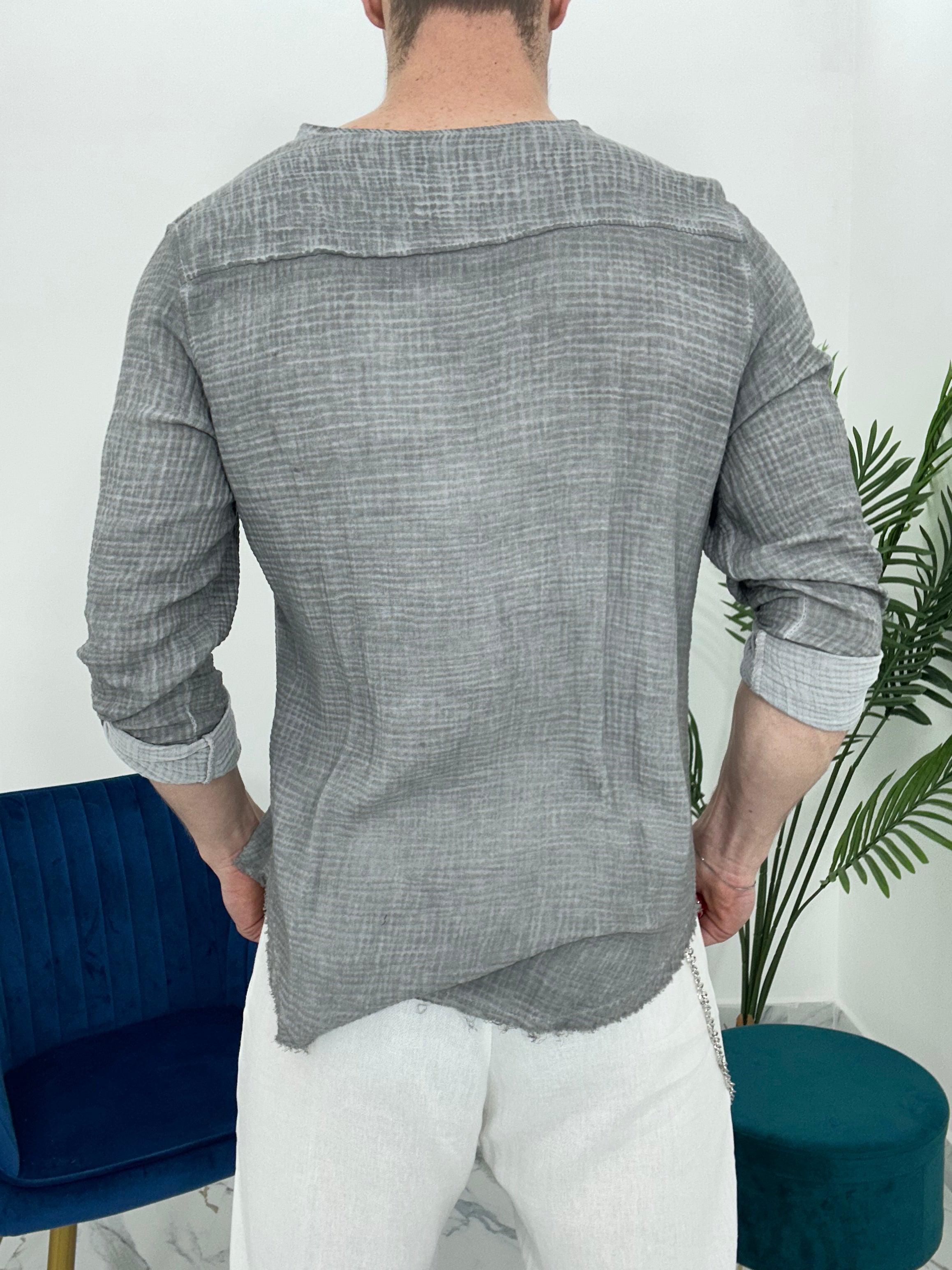 CAMICIA SFRANGIATA col.GRIGIO