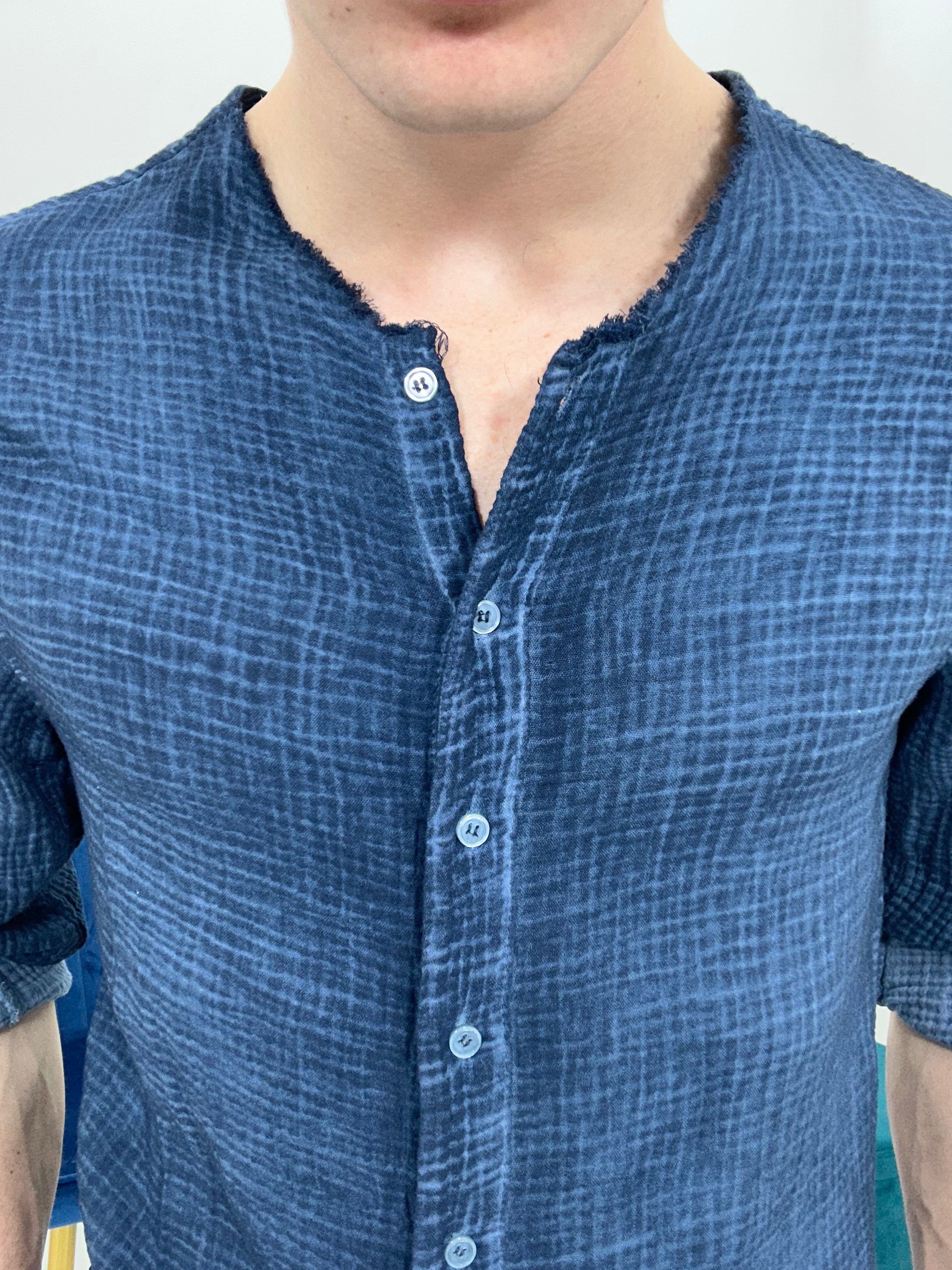 CAMICIA SFRANGIATA col.ROYAL BLU