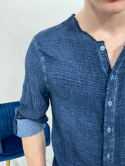 CAMICIA SFRANGIATA col.ROYAL BLU