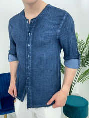 CAMICIA SFRANGIATA col.ROYAL BLU