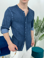 CAMICIA SFRANGIATA col.ROYAL BLU