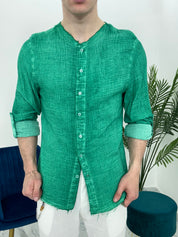 CAMICIA SFRANGIATA col.VERDE