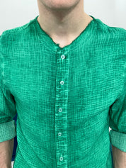 CAMICIA SFRANGIATA col.VERDE