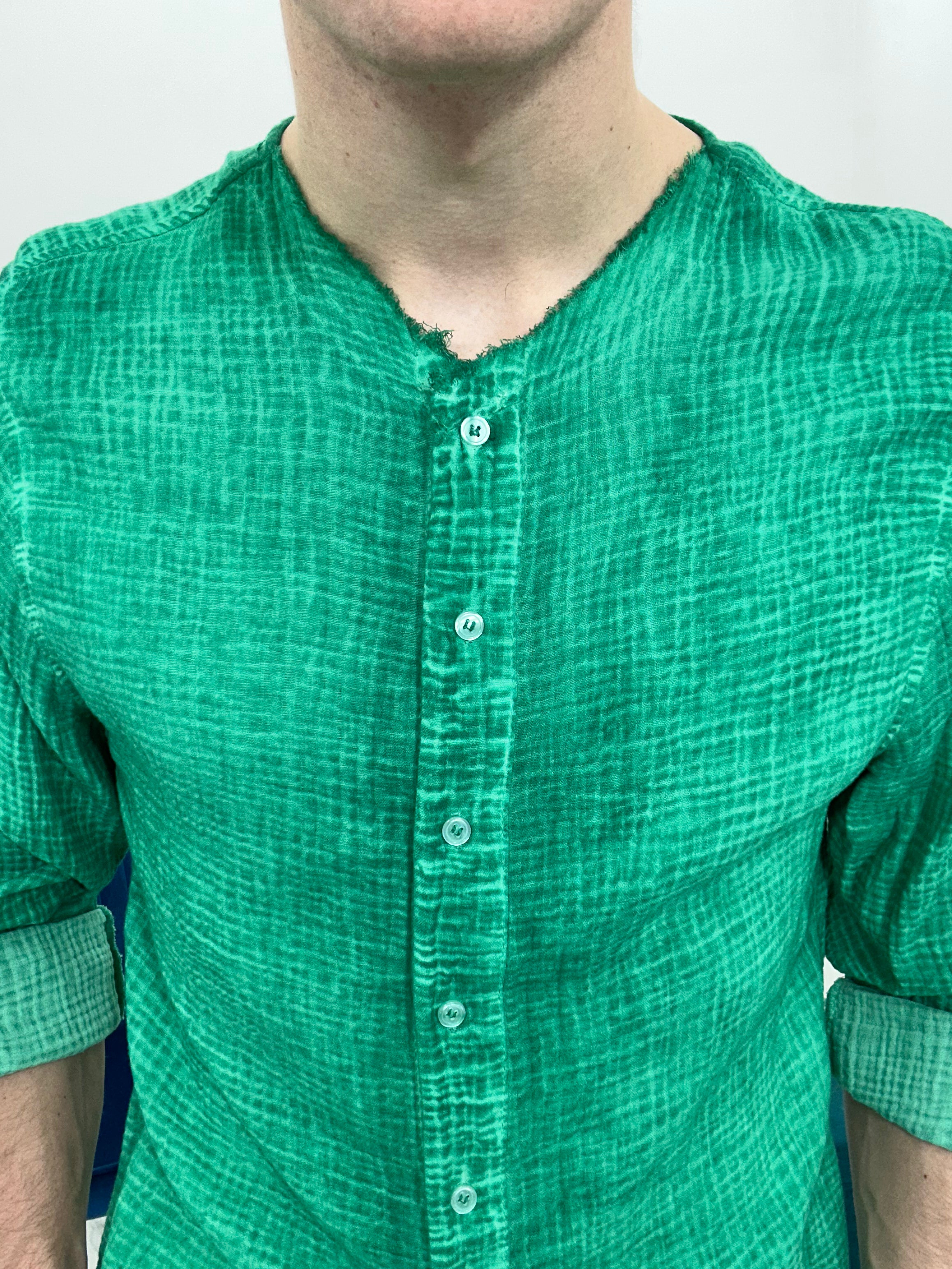 CAMICIA SFRANGIATA col.VERDE