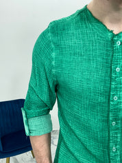 CAMICIA SFRANGIATA col.VERDE