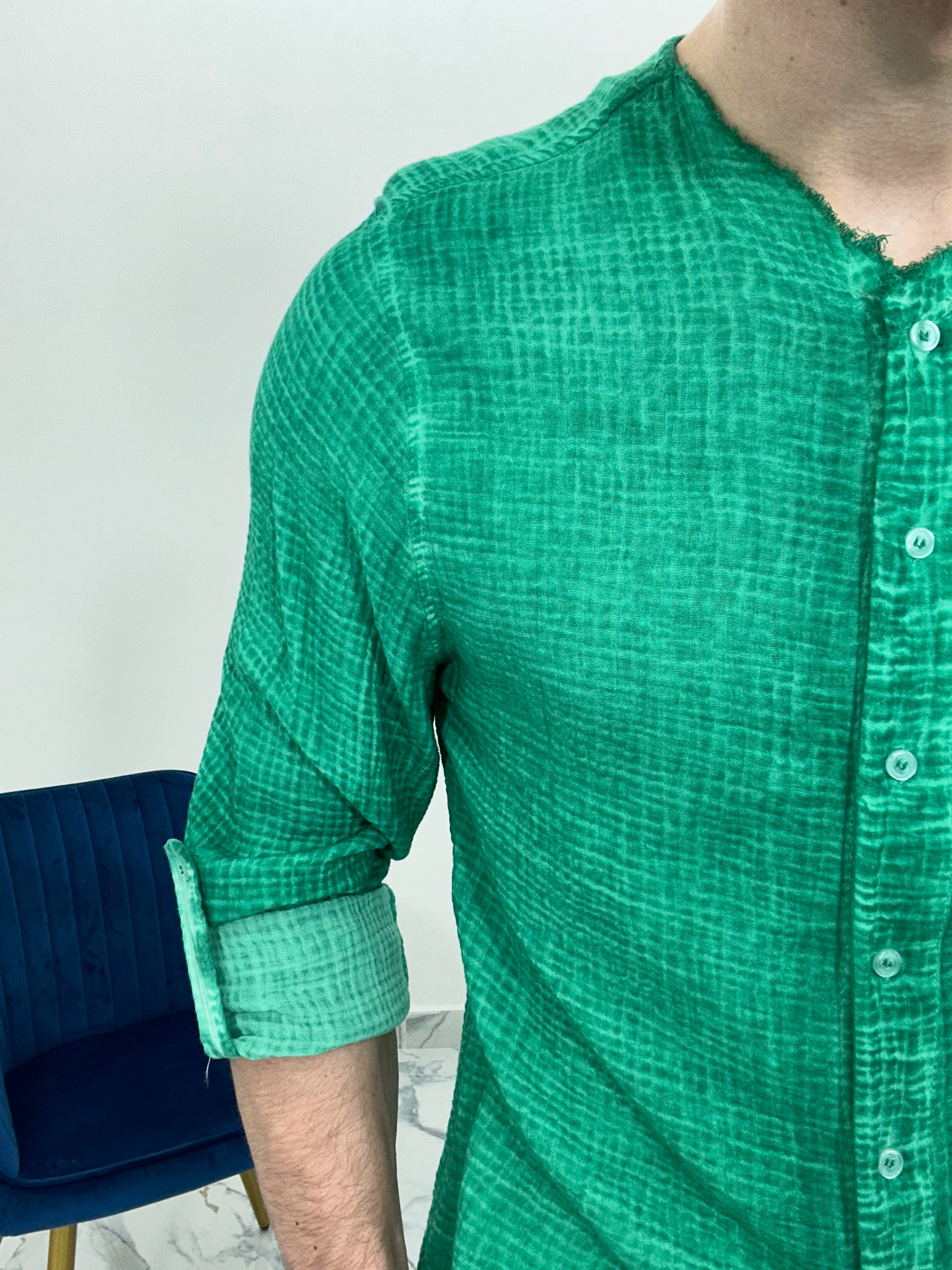 CAMICIA SFRANGIATA col.VERDE