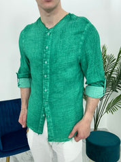 CAMICIA SFRANGIATA col.VERDE