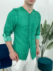 CAMICIA SFRANGIATA col.VERDE