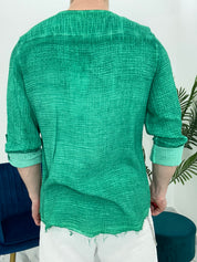 CAMICIA SFRANGIATA col.VERDE