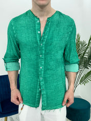 CAMICIA SFRANGIATA col.VERDE