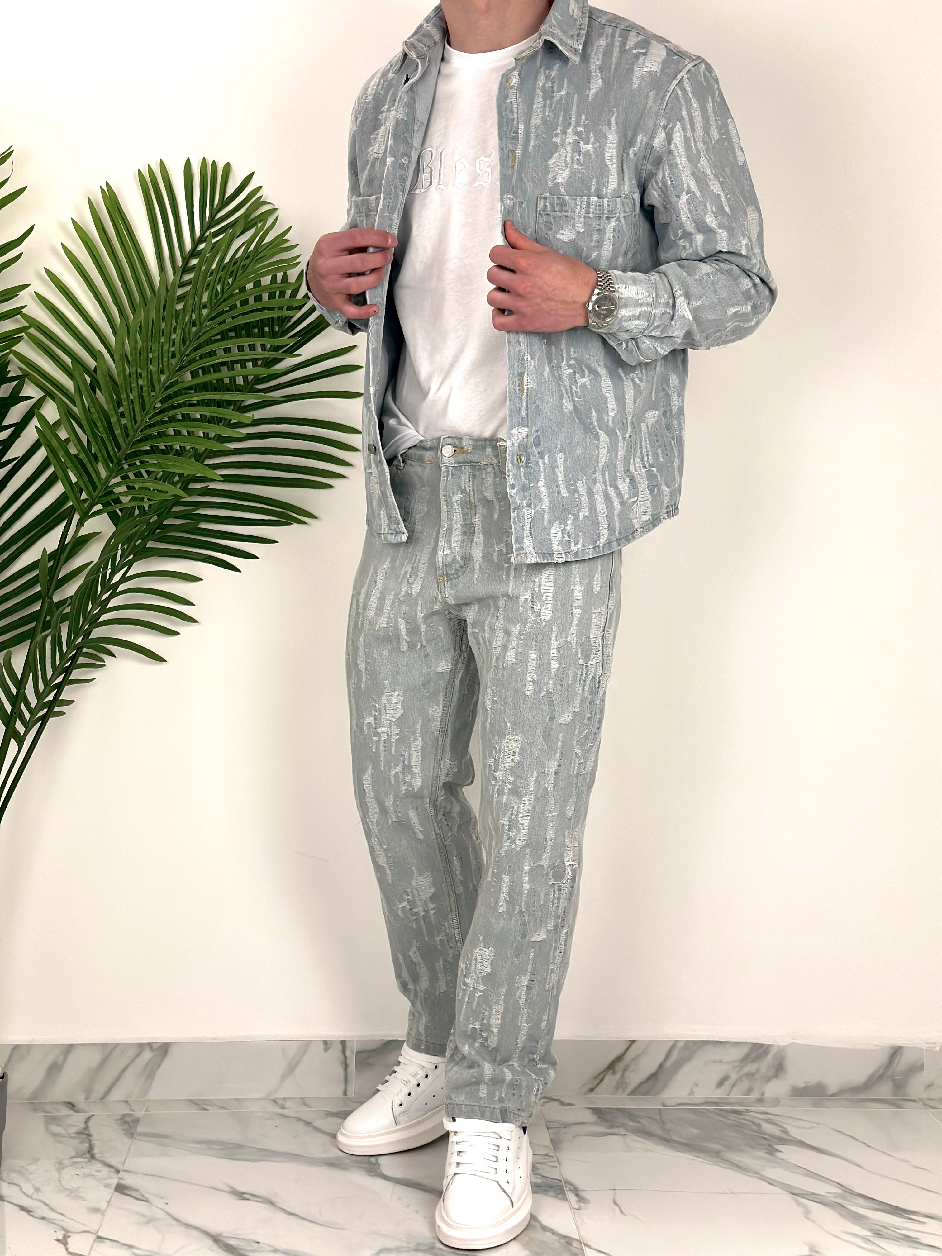 COORDINATO RIPPED - col.JEANS