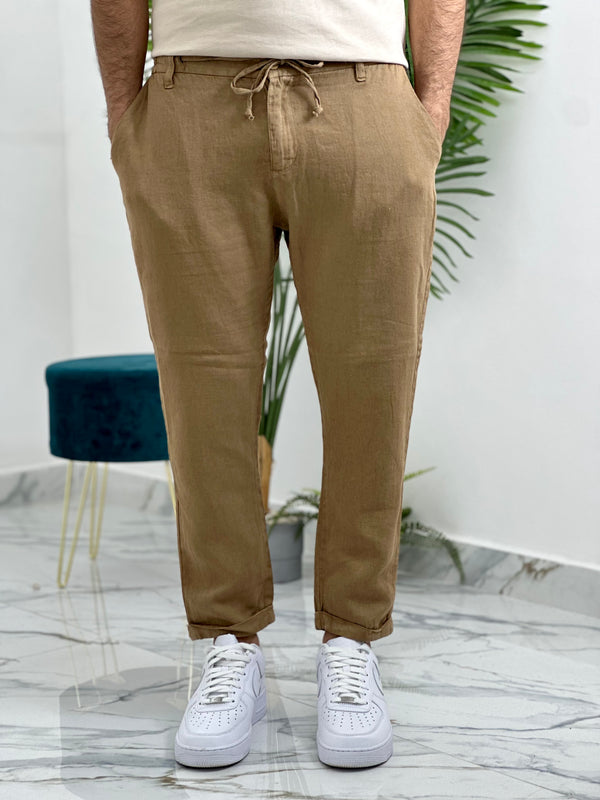 PANTALONI MONACO IN LINO