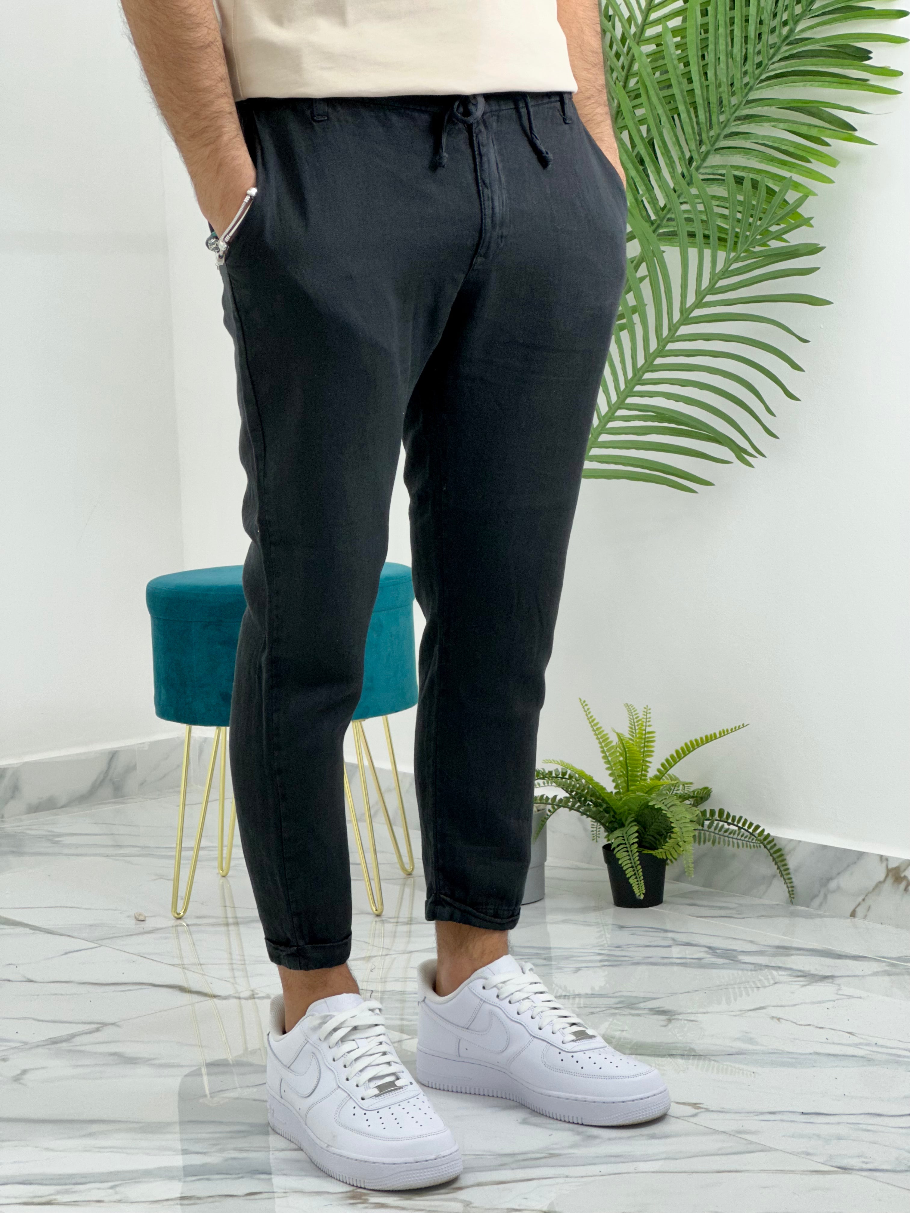 PANTALONI MONACO IN LINO