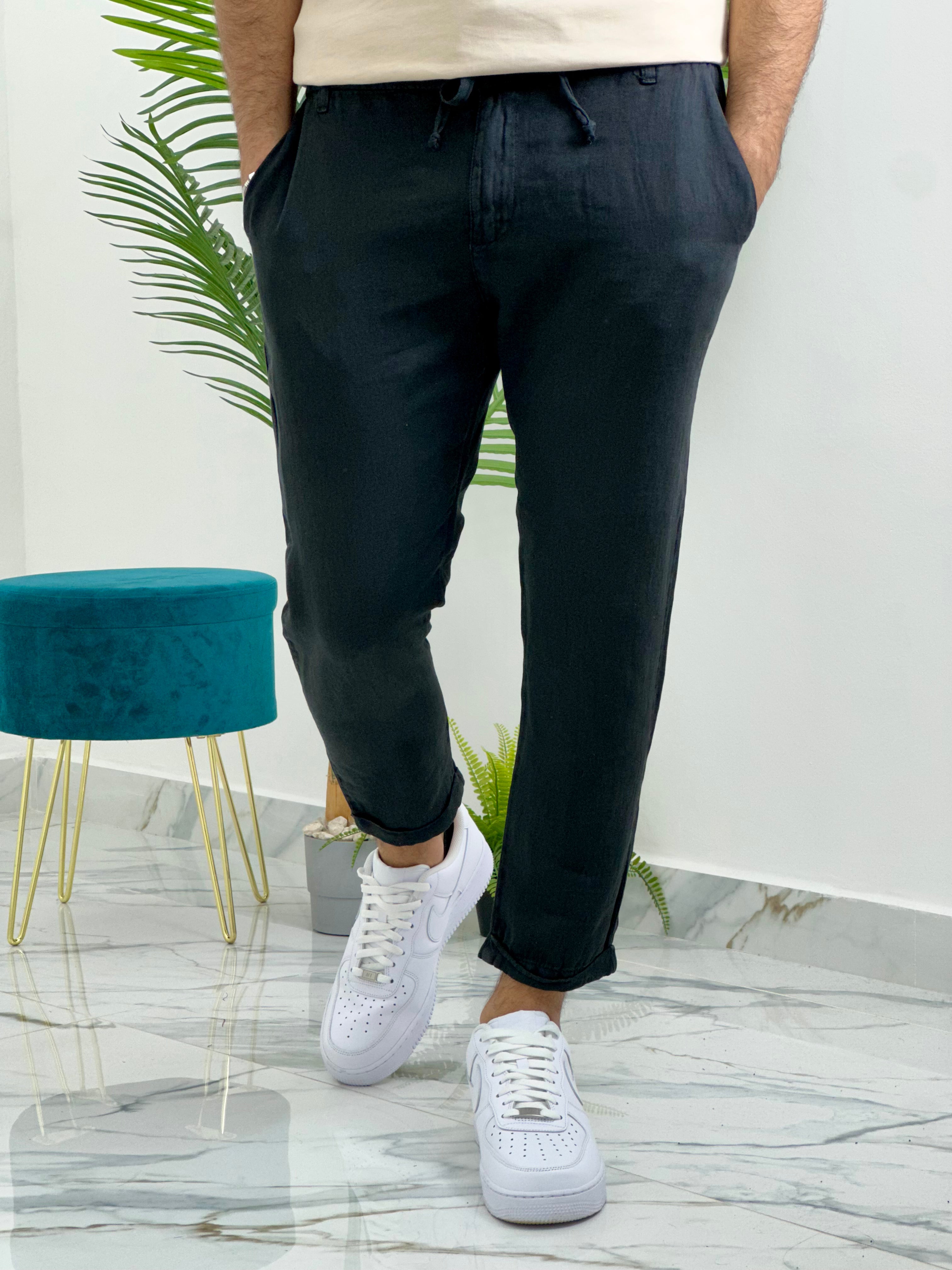 PANTALONI MONACO IN LINO