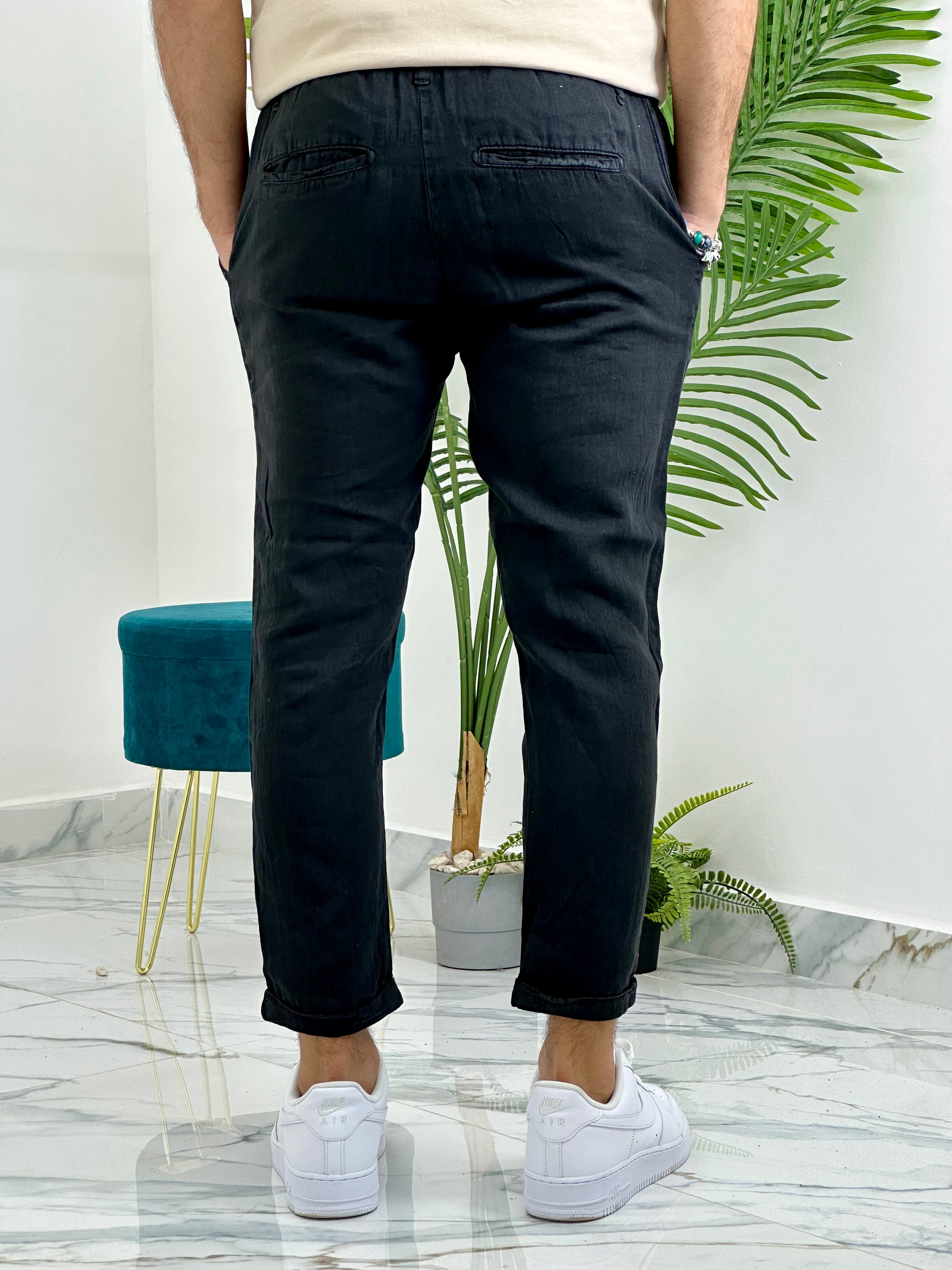PANTALONI MONACO IN LINO