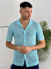 CARDIGAN TRAFORATO CF306 col.TIFFANY