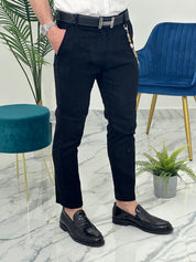 PANTALONE IN LINO col.NERO PU2124