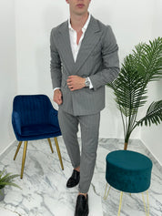 COMPLETO DOPPIOPETTO GESSATO ART2035 col.GRIGIO