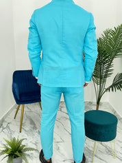ABITO CAPRI IN LINO col.TIFFANY
