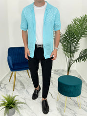 CARDIGAN TRAFORATO CF306 col.TIFFANY