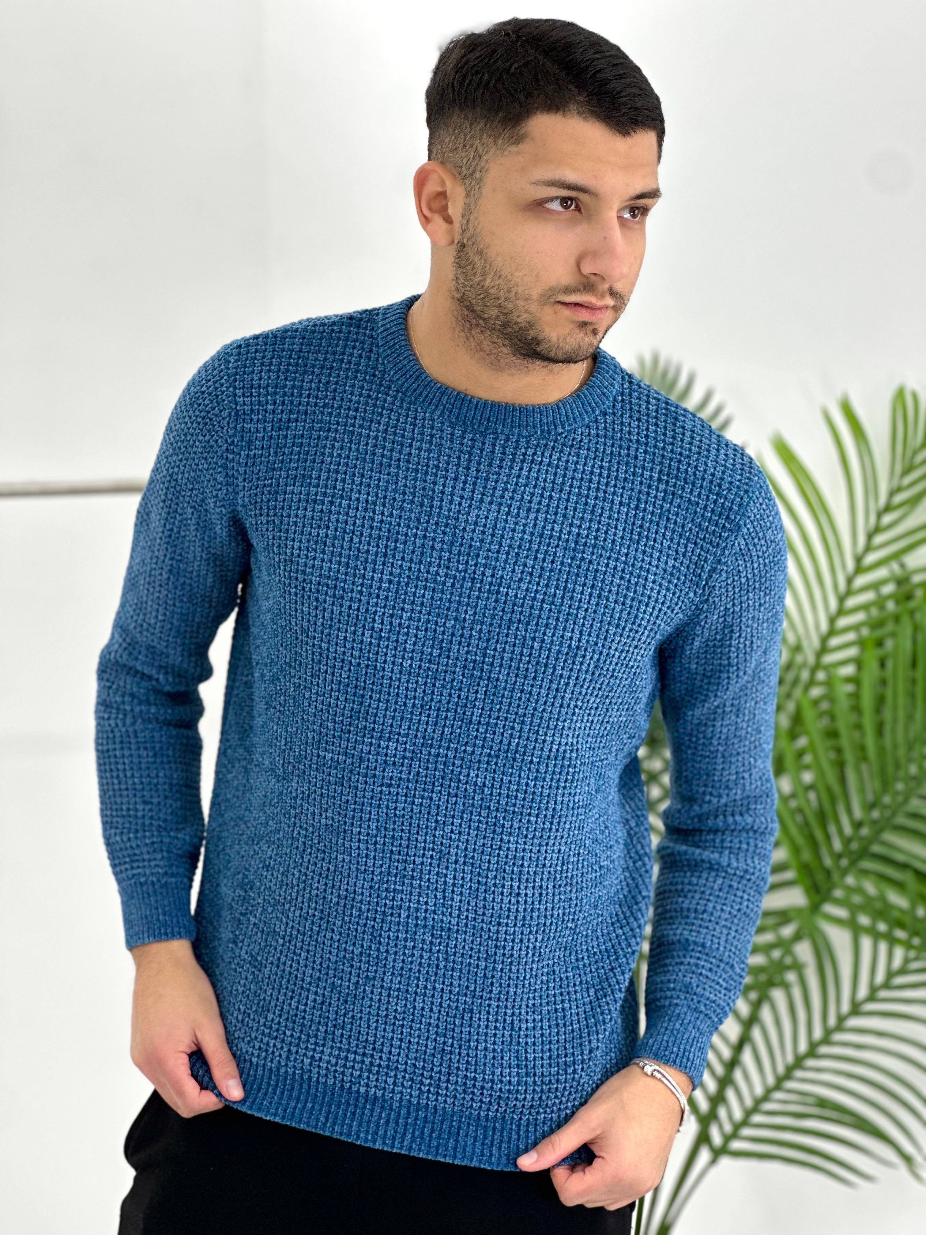 GIROCOLLO EFFETTO CINIGLIA BK8203 COL.BLU