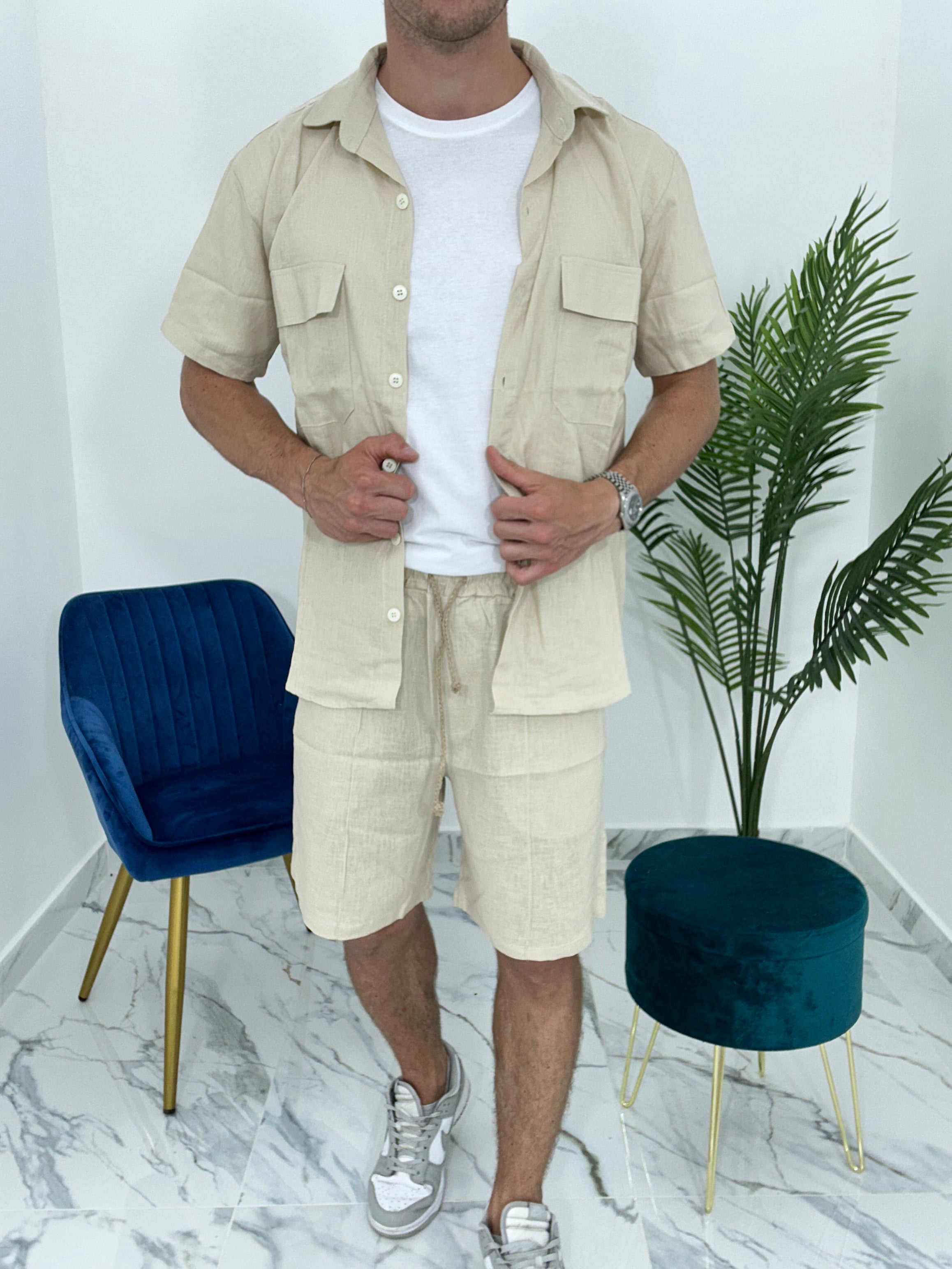 COMPLETO CAPRI IN LINO col. BEIGE