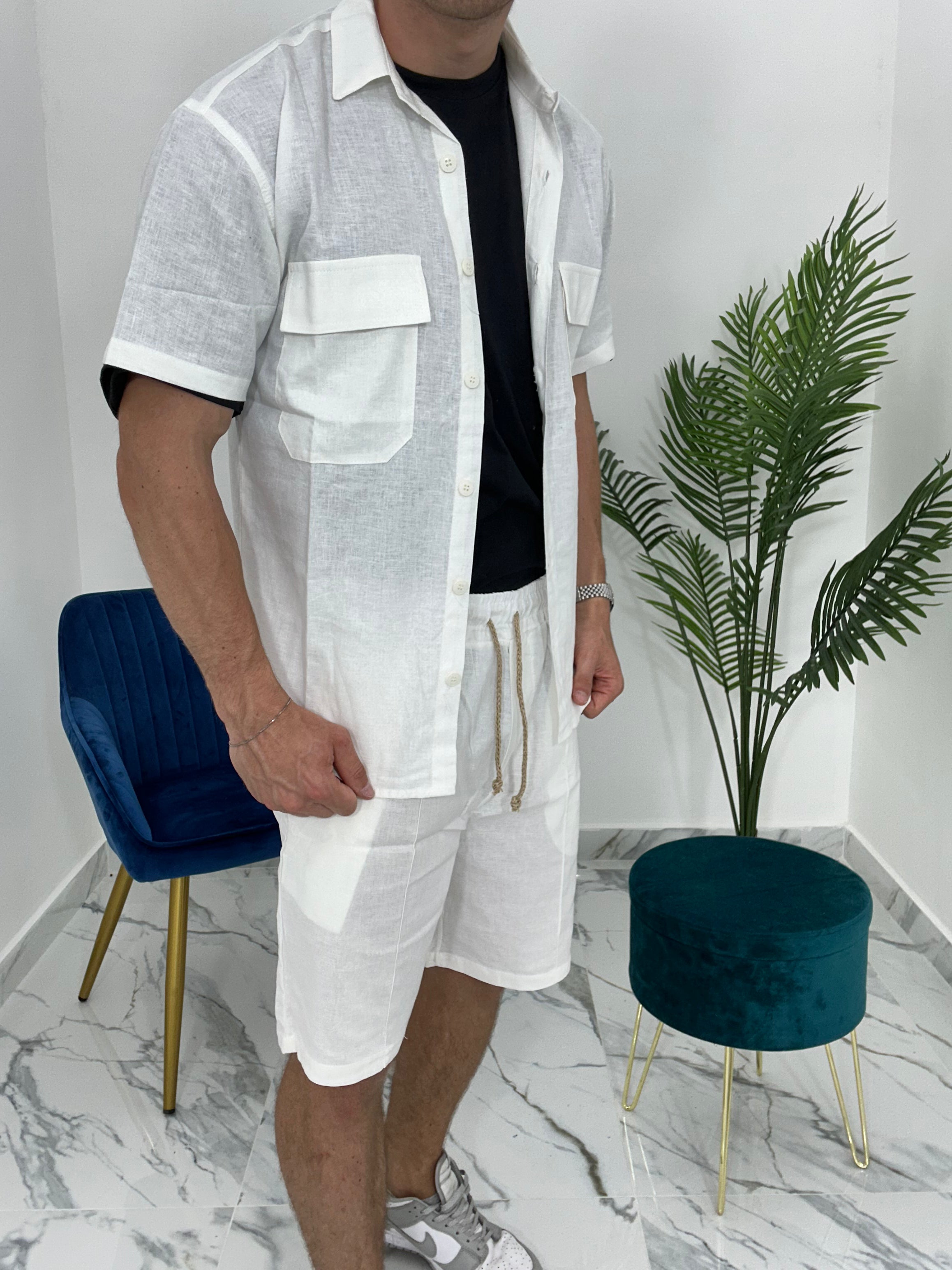 COMPLETO CAPRI IN LINO col. BIANCO