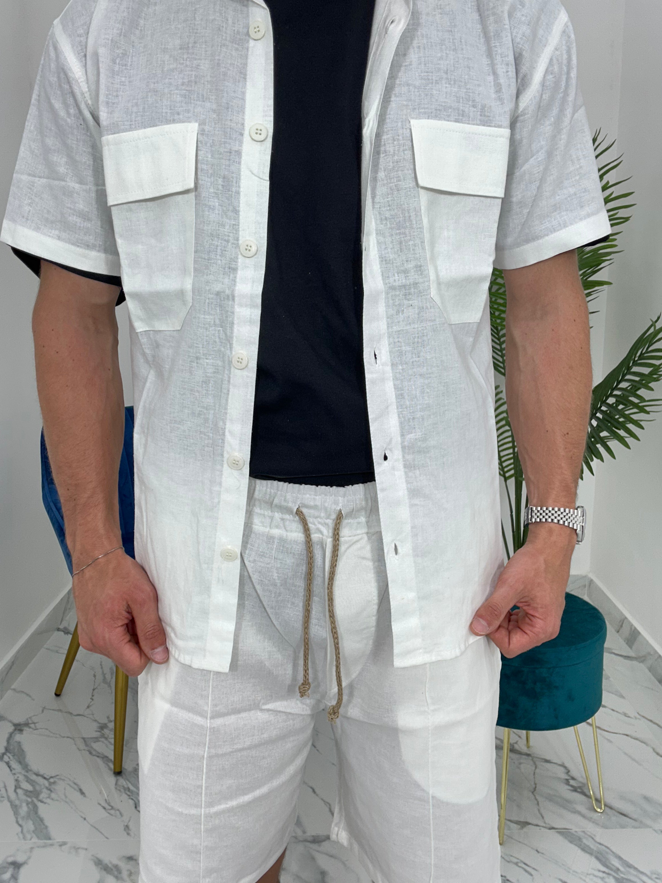 COMPLETO CAPRI IN LINO col. BIANCO