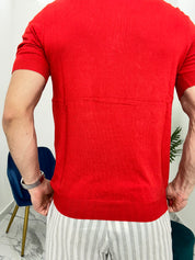 POLO IN FILO COL.ROSSO