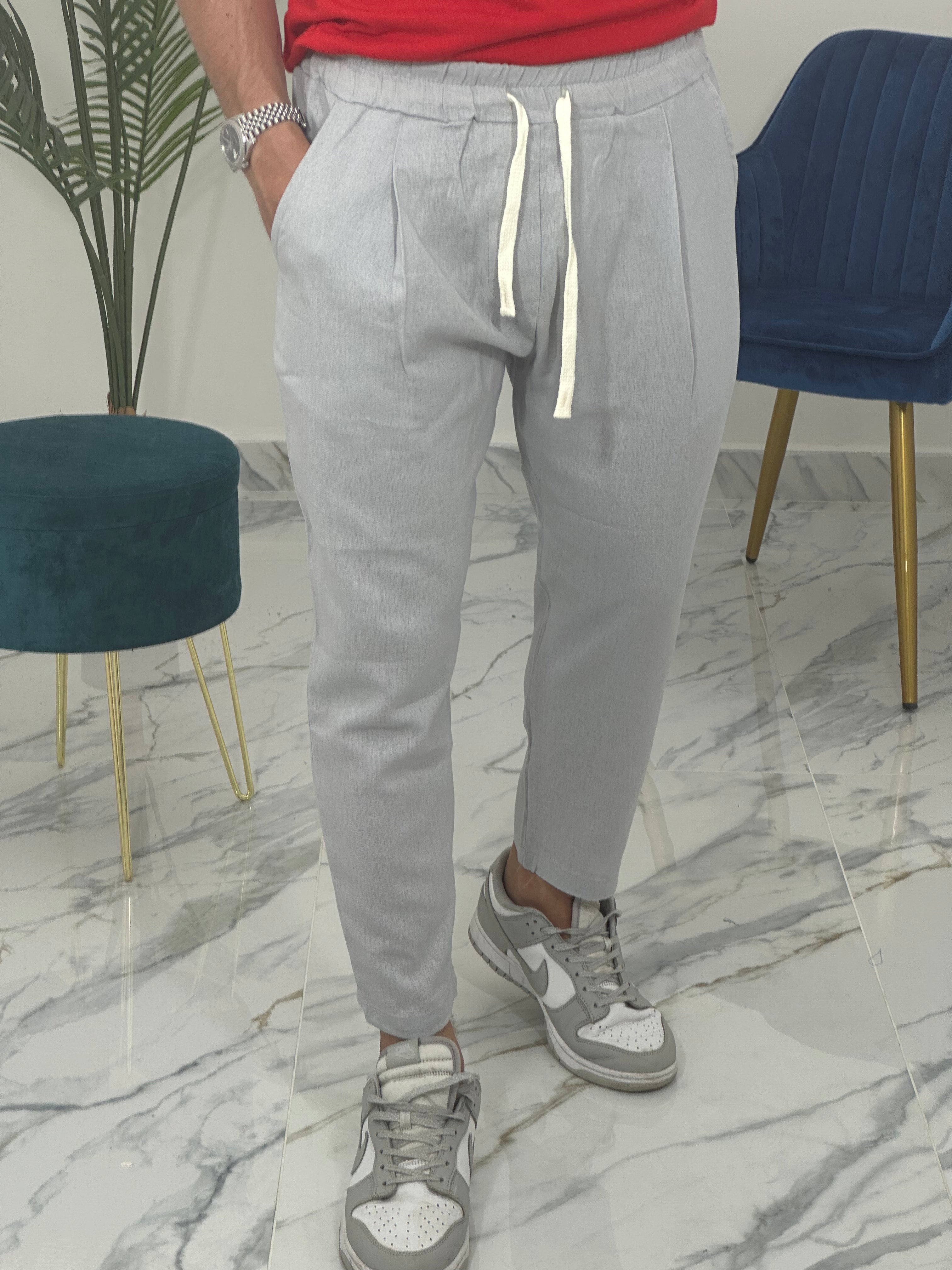PANTALACCIO IN LINO col.GRIGIO PU2126