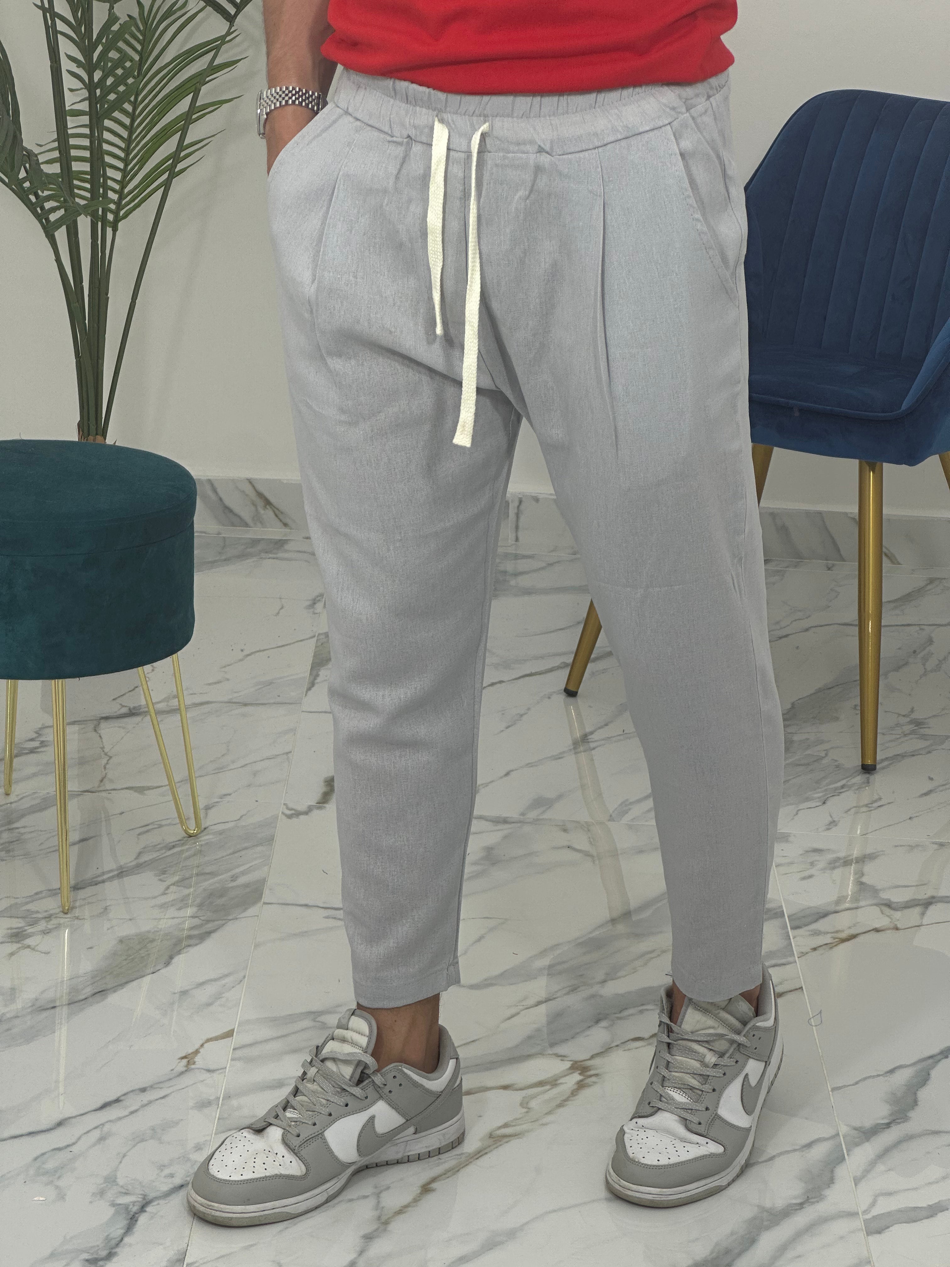 PANTALACCIO IN LINO col.GRIGIO PU2126