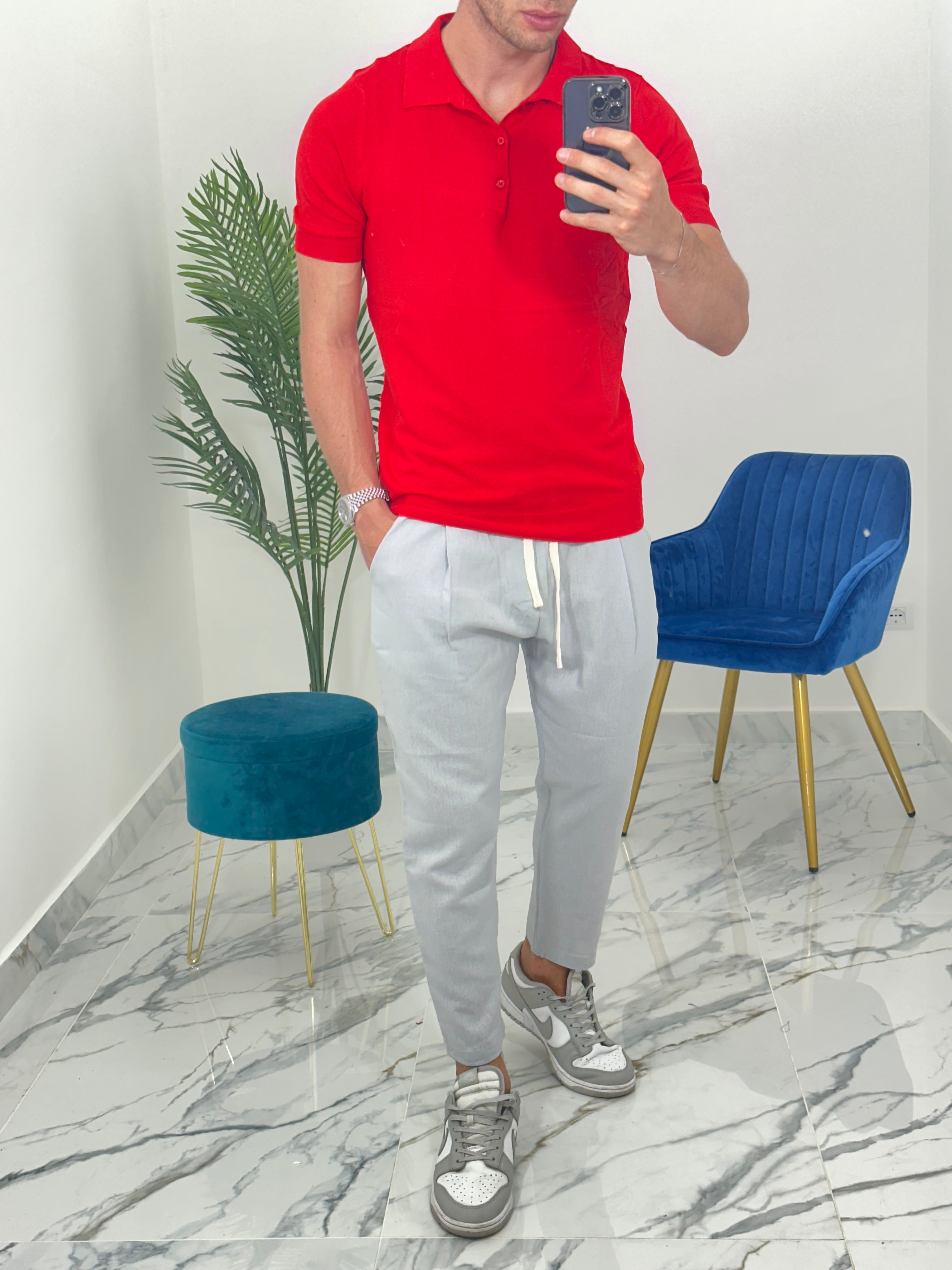 POLO IN FILO COL.ROSSO