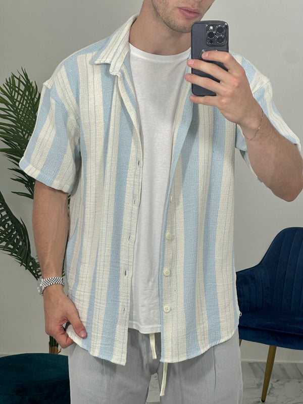CAMICIA CAPRI IN COTONE col.CELESTE