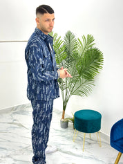 COORDINATO RIPPED CARGO BLU