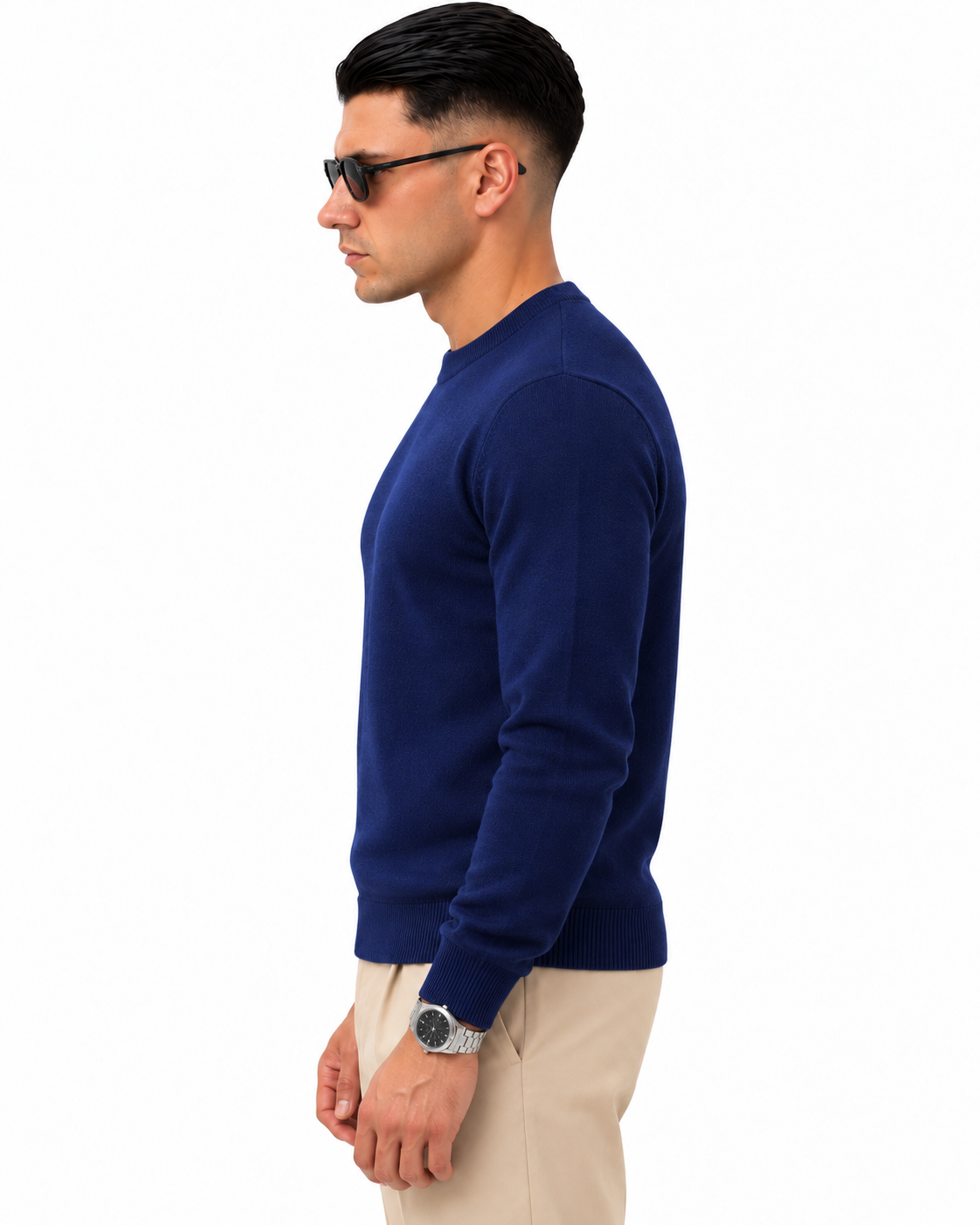 Maglioncino in filo - Blu - LATO - vestibilità slim