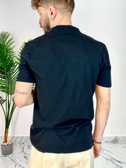T-SHIRT IN LINO 5 BOTTONI COL.NERO