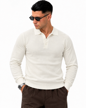 Polo manica lunga WFM002 Bianco — vista frontale