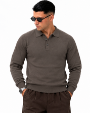 Polo manica lunga WFM002 Fango — vista frontale