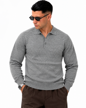 Polo manica lunga WFM002 Grigio — vista frontale