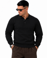Polo manica lunga WFM002 Nero — vista frontale