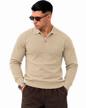 Polo manica lunga WFM002 Sabbia — vista frontale