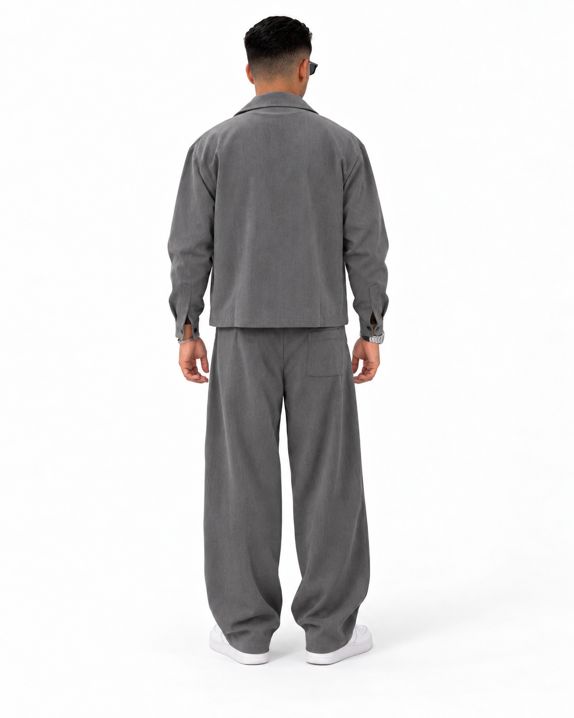 Coordinato Harlem Grigio, retro sul modello