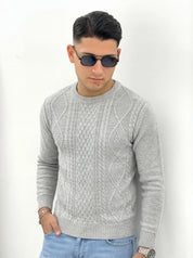 MAGLIONE GIROCOLLO INTRECCIATO 23-631 col. GRIGIO