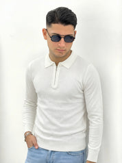 POLO CON ZIP CON TRAMA PIQUET